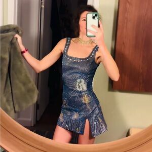 Celestial Fairy Midnight Sparkle Mini Dress - Blue